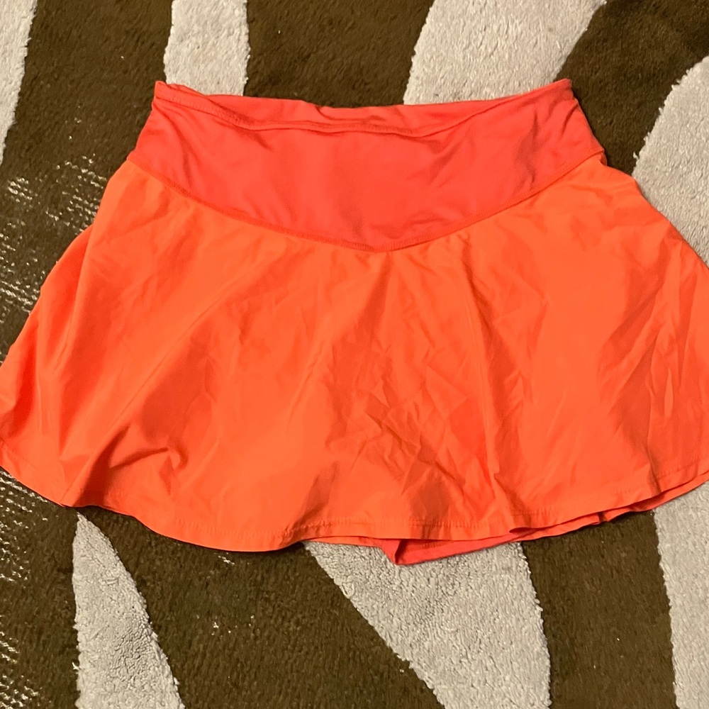 FP Movement by Free People Coral & Neon Orange Circle Skater Skirt